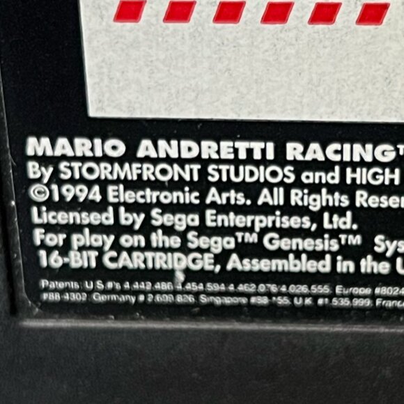 Mario Andretti Racing (Sega Genesis 1994)Game with Manual & Case ,Gently used, - Picture 11 of 12